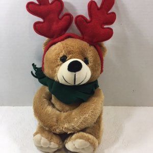 DAN DEE Christmas Teddy Bear Plush Stuffed Toy Green Scarf Magnetic Paws 12"